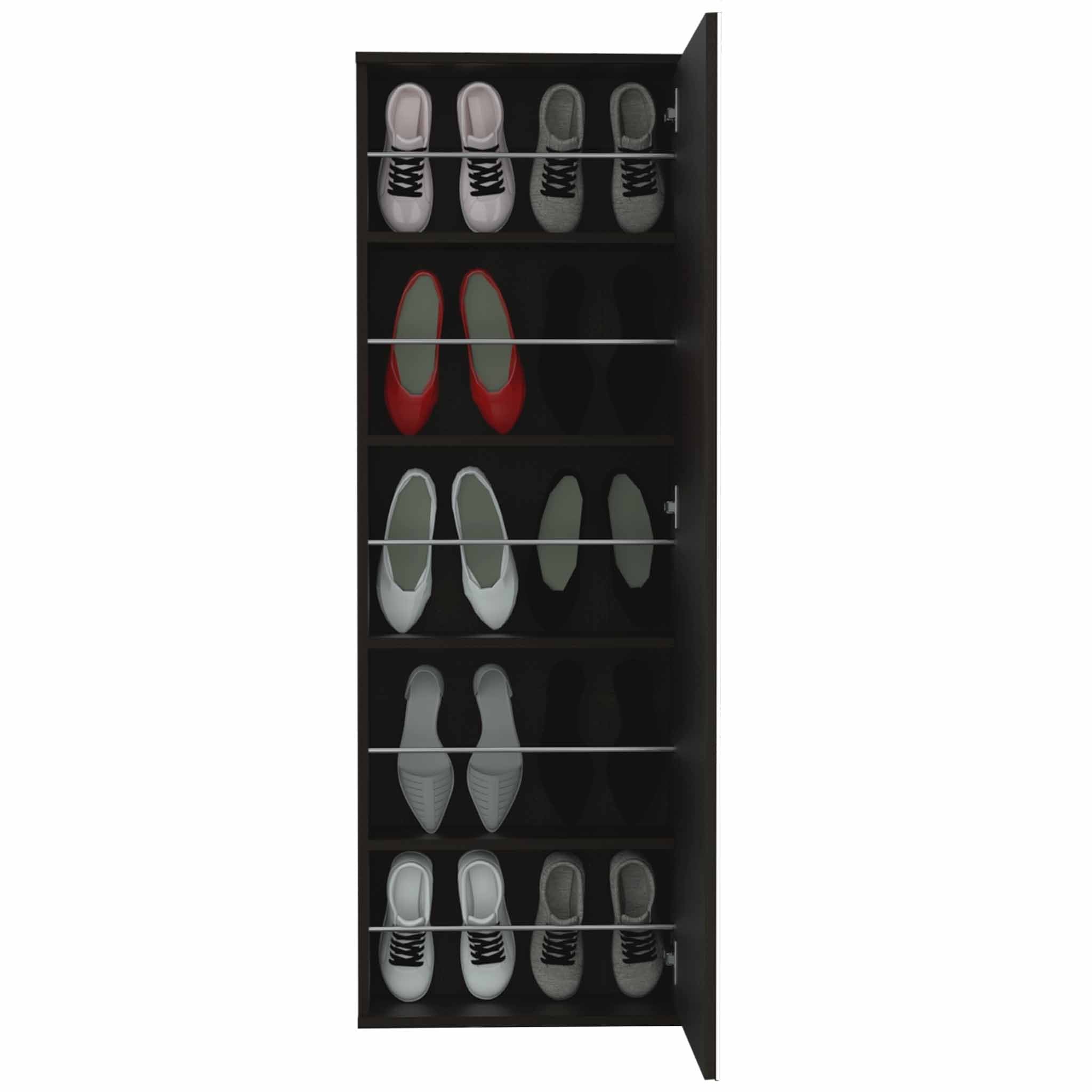 Mirrored Shoe Rack Depot Black